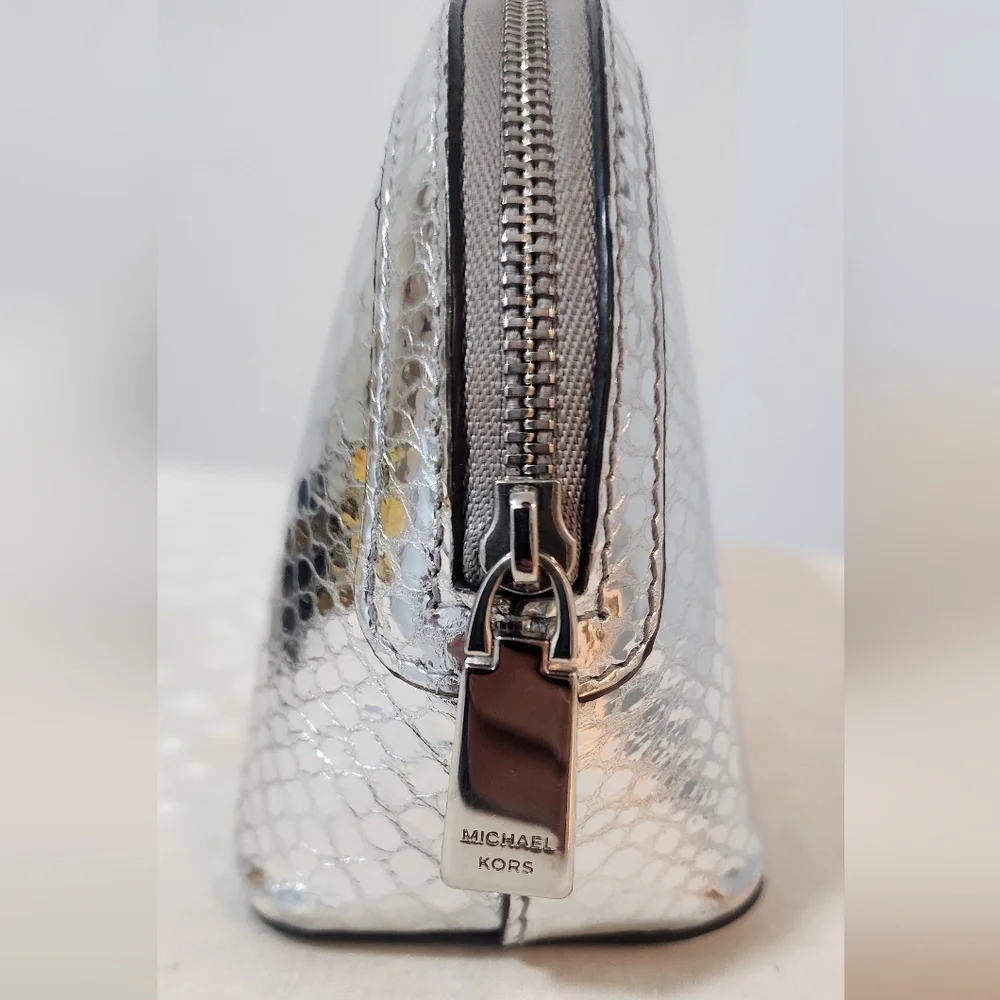 Michael Kors Black and Silver Patterned Bag Set
